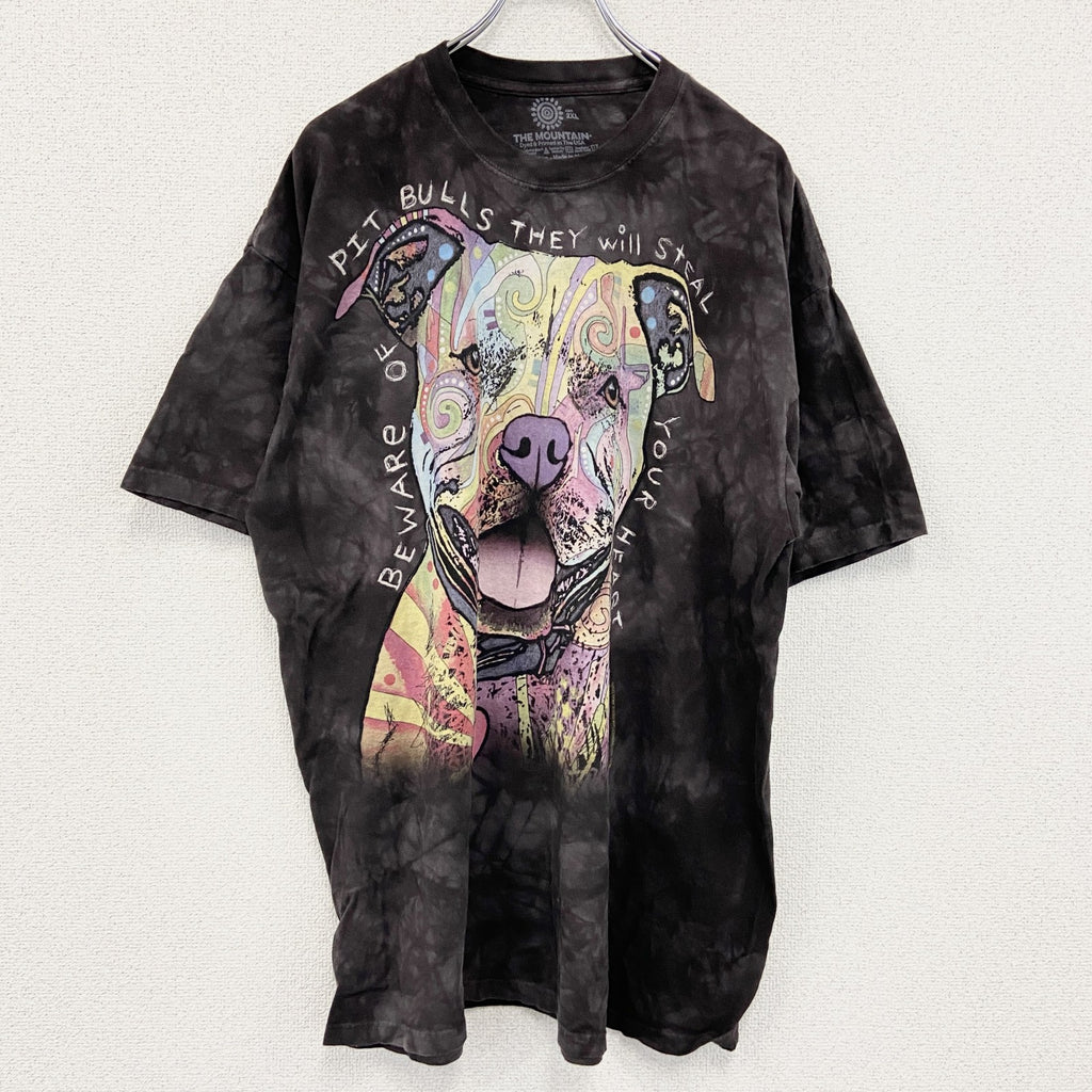 THE MOUNTAIN　ザマウンテン　半袖プリントTシャツ　アニマルT　タイダイ　黒　ブラック　2XLサイズ