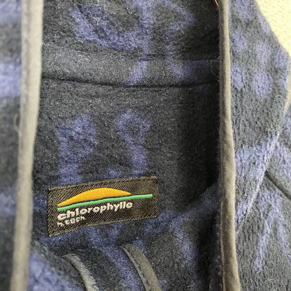 Chlorophylle　フルジップフリースジャケット　POLARTEC　ポーラテック　総柄　紺　ネイビー