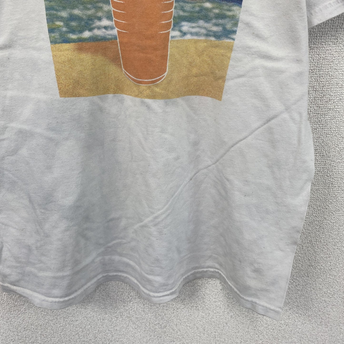00s　GILDAN　ギルダン　半袖プリントTシャツ　企業T　ヴィンテージ　白　ホワイト　Lサイズ