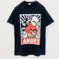 古着 used　ALSTYLE　アングリーバード　半袖ゲームキャラクタープリントTシャツ　黒　ブラック　イラストデザイン　Sサイズ