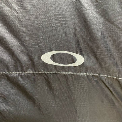 古着 used　OAKLEY　オークリー　長袖薄手ナイロンジャケット　ワンポイント刺繍　地球　pfm　ダークグレー　Lサイズ