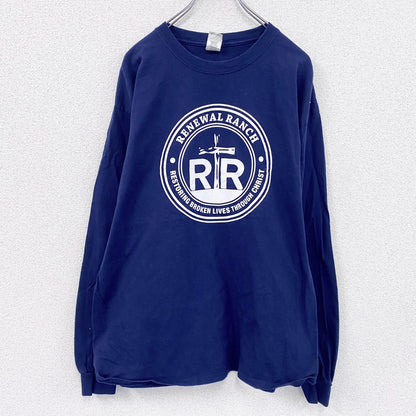 GILDAN　ギルダン　長袖Tシャツ/ロンT　Renewal Ranch　紺　ネイビー　XLサイズ