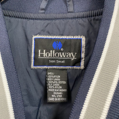 90s　Holloway　ホロウェイ　プルオーバーナイロンジャケット　カレッジロゴ　ワッペン　ヴィンテージ　紺　ネイビー　Sサイズ