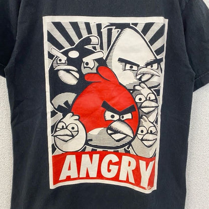 古着 used　ALSTYLE　アングリーバード　半袖ゲームキャラクタープリントTシャツ　黒　ブラック　イラストデザイン　Sサイズ