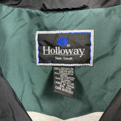 90s　Holloway　ホロウェイ　フルジップナイロンジャケット　無地　マルチカラー　グリーン　ブラック　ホワイト　Sサイズ