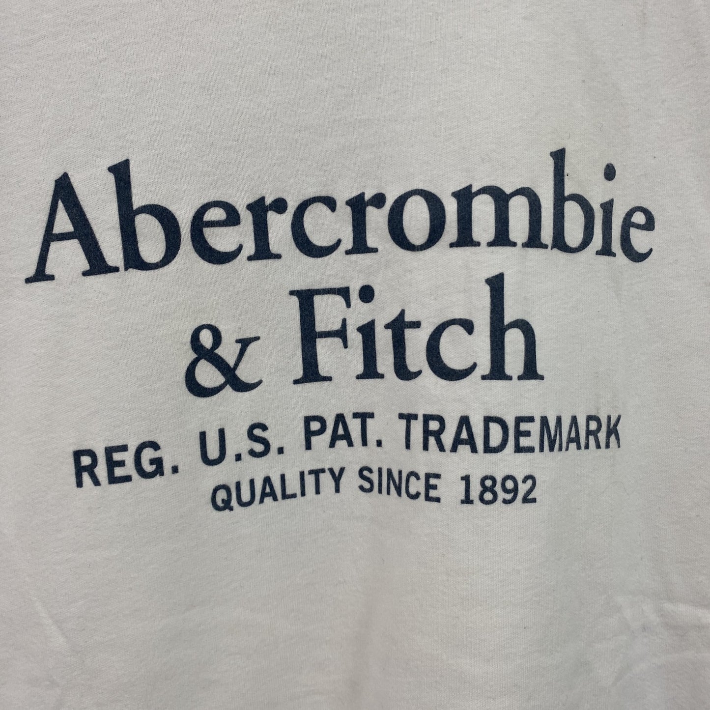 Abercrombie&Fitch　アバクロンビー&フィッッチ　半袖プリントTシャツ　シングルステッチ　白　ホワイト　Sサイズ