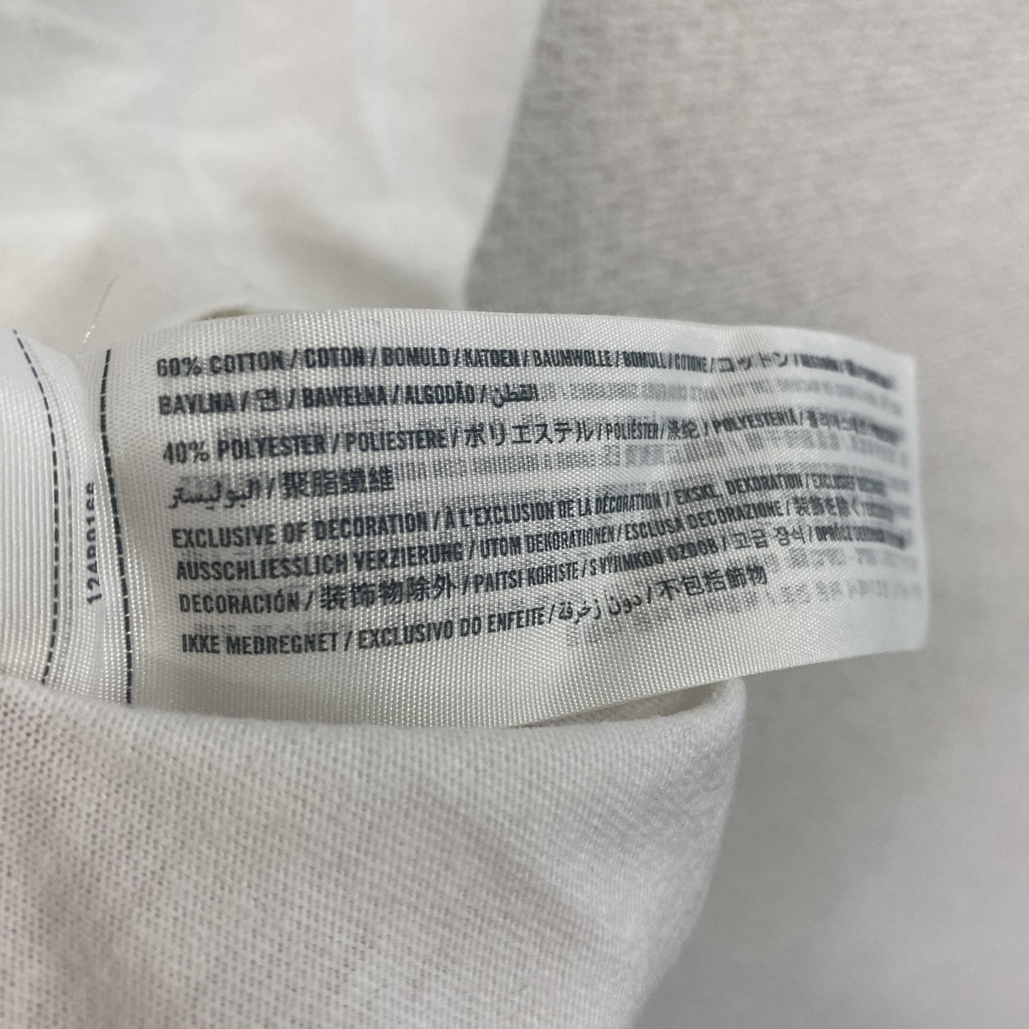 Abercrombie&Fitch　アバクロンビー&フィッッチ　半袖プリントTシャツ　シングルステッチ　白　ホワイト　Sサイズ