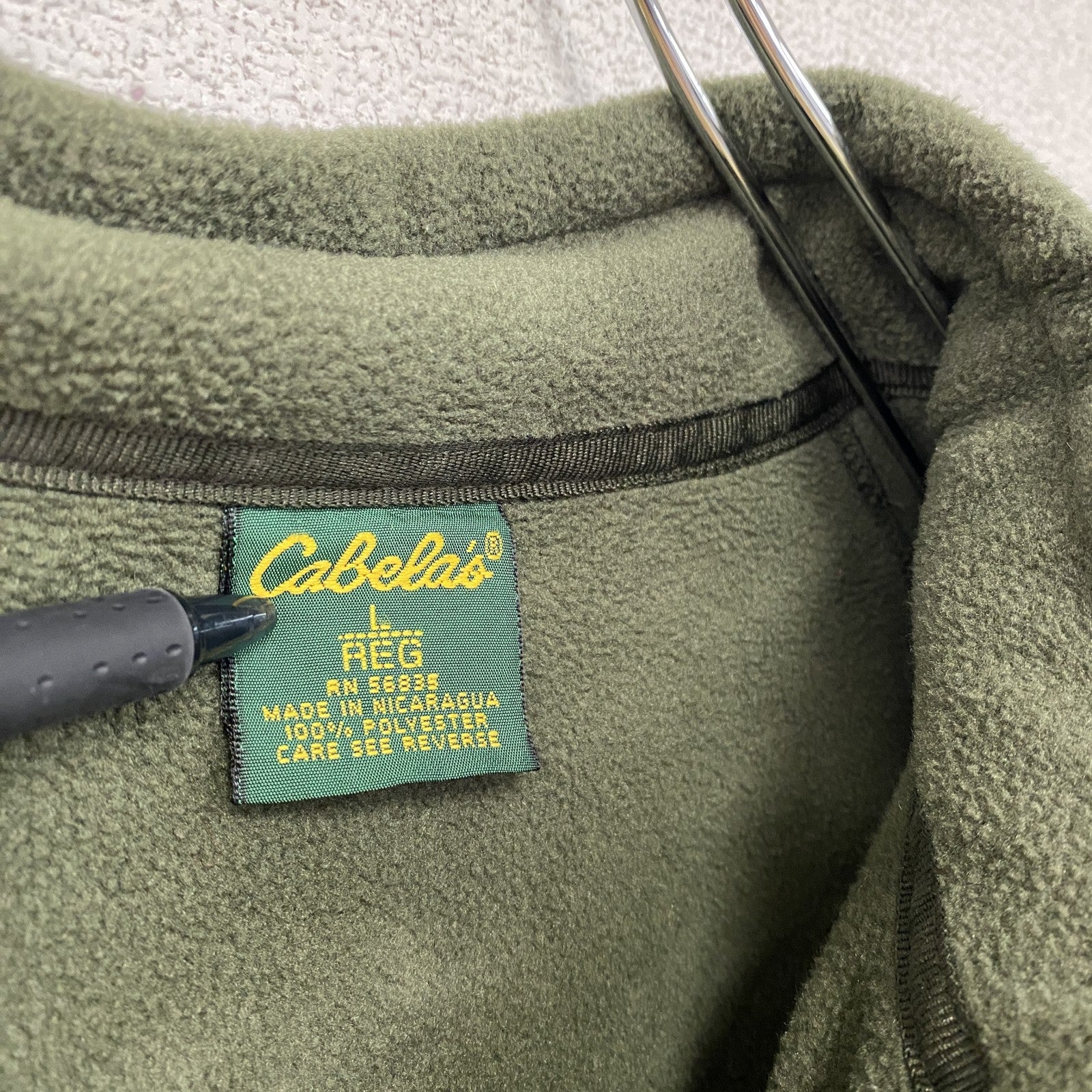 Cabela’ｓ　カベラス　フリースジャケット/ボアジャケット　ハーフジップ　深緑　グリーン　Lサイズ