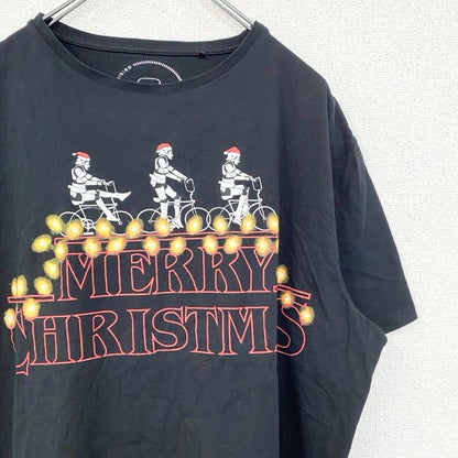古着 used　ORIGINAL STORMTROOPER LONDON　半袖プリントTシャツ　メリークリスマス　サンタ　黒