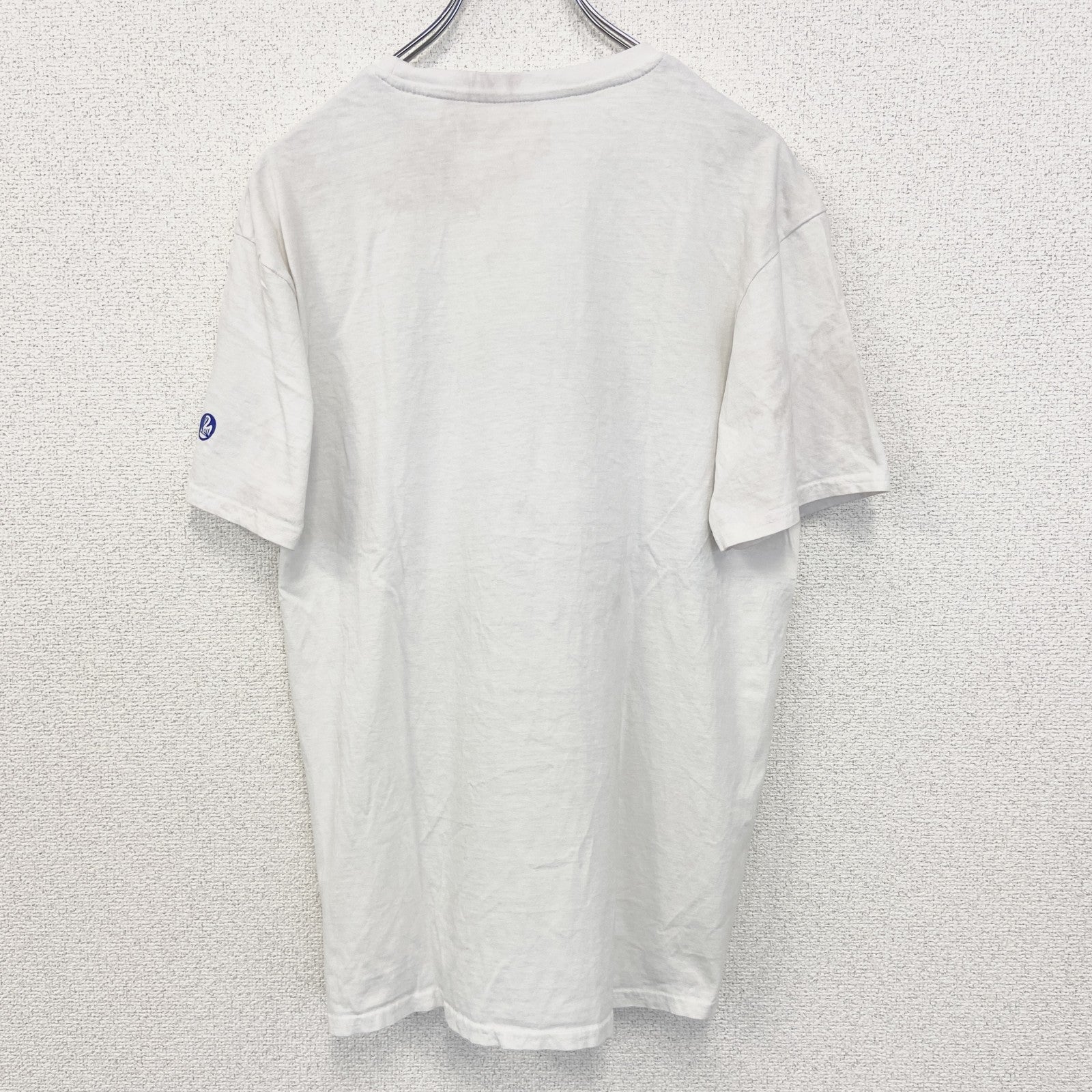 ELEVATE　半袖プリントアニマルTシャツ　ペリカン　Tuschen　ポスター　クルーネック　白　ホワイト　Lサイズ