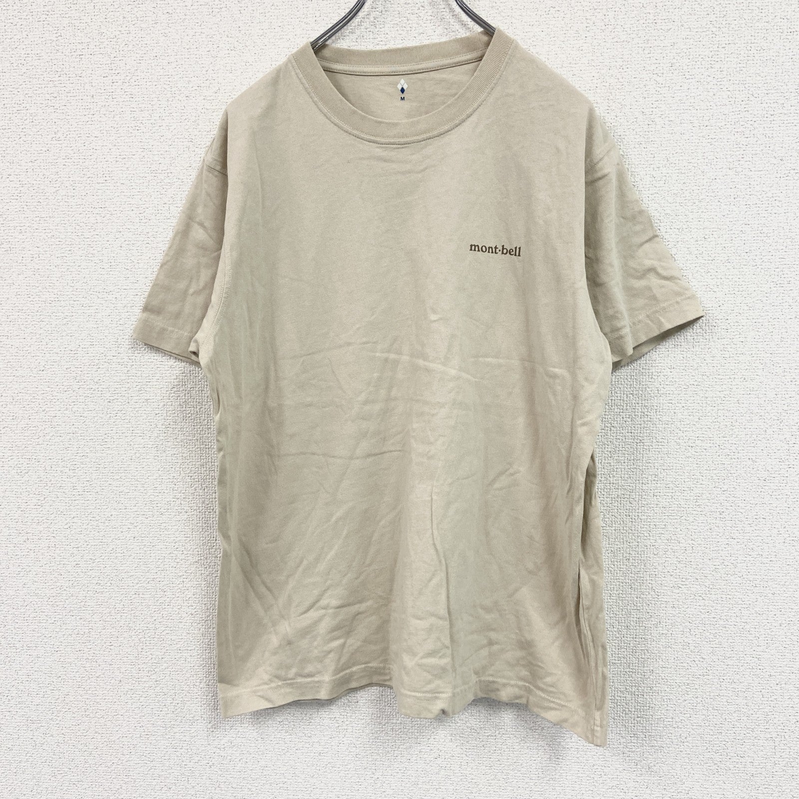 Mont‐bell　モンベル　半袖Tシャツ　ワンポイントブランドロゴ　ベージュ　Mサイズ