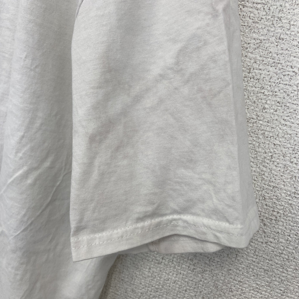 ELEVATE　半袖プリントアニマルTシャツ　ペリカン　Tuschen　ポスター　クルーネック　白　ホワイト　Lサイズ