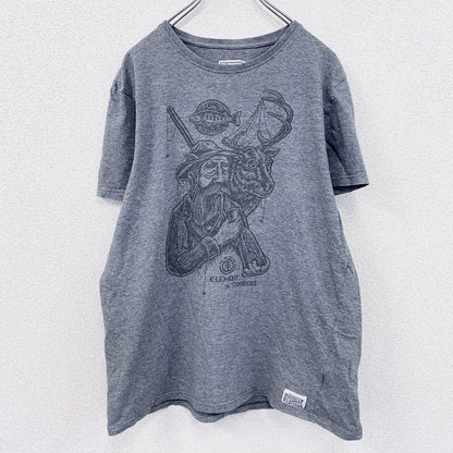 ELEMENT　エレメント　TIMBER！　ティンバー　半袖Tシャツ　コラボＴ　ユーロ　灰色　グレー　XLサイズ