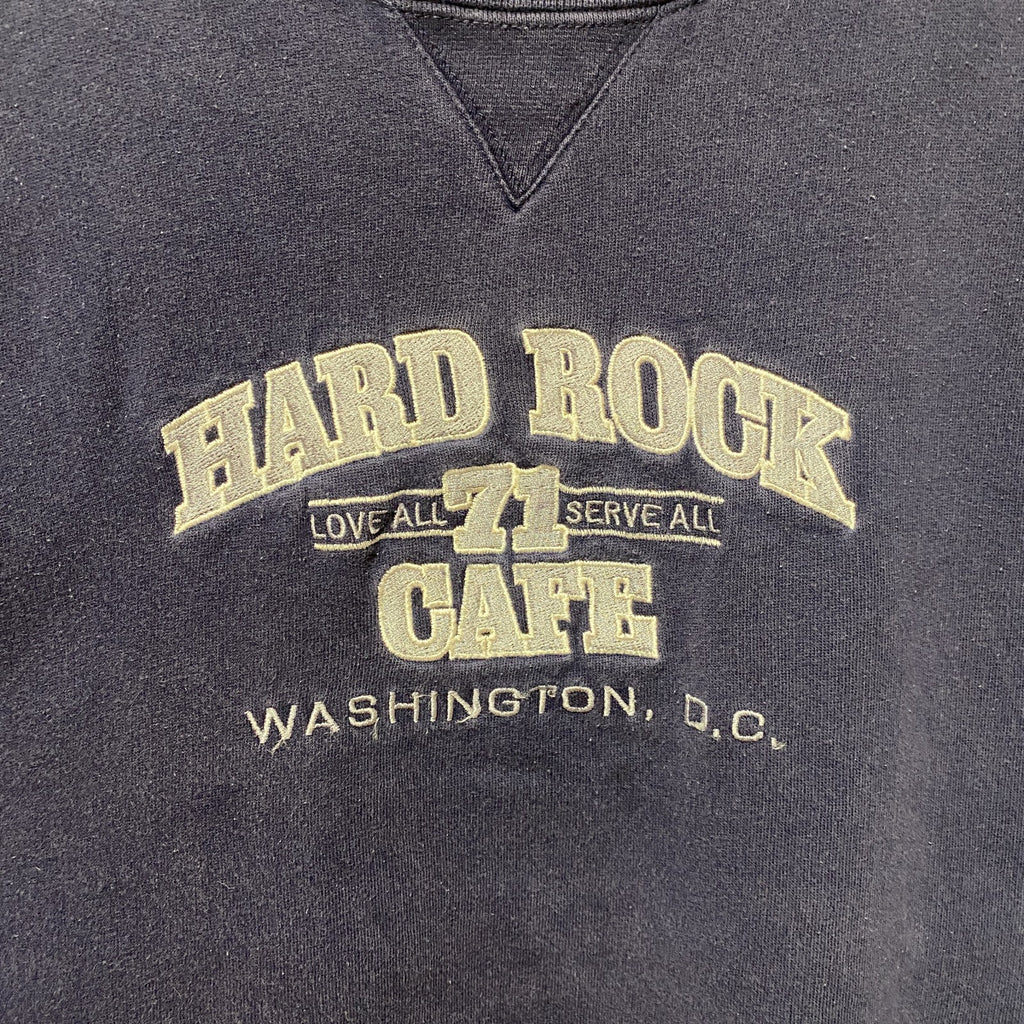 古着 used　90s　HARD ROCK CAFE ハードロックカフェ　長袖ロゴスウェット　トレーナー　ネイビー　Sサイズ