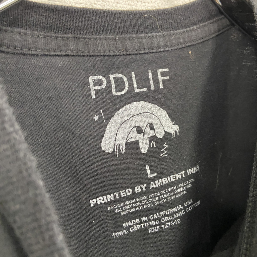 PDLIF　半袖プリントTシャツ　黒　ブラック　Lサイズ