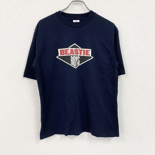 BEASTIE BOYS　ビースティ・ボーイズ　GU　ジーユー　半袖プリントバンドTシャツ　デカロゴ　紺　ネイビー　Sサイズ