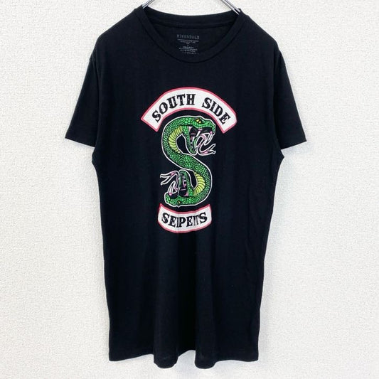 古着 used　メキシコ製　RIVERDALE　半袖プリントTシャツ　サウスサイドサーペント　蛇　黒　ブラック　Mサイズ