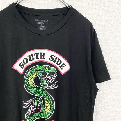 古着 used　メキシコ製　RIVERDALE　半袖プリントTシャツ　サウスサイドサーペント　蛇　黒　ブラック　Mサイズ