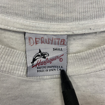 古着 used　Harlequin　半袖プリントTシャツ　燕　ツバメ　ヴィンテージ　80s　イタリア製　クルーネック　白　Lサイズ
