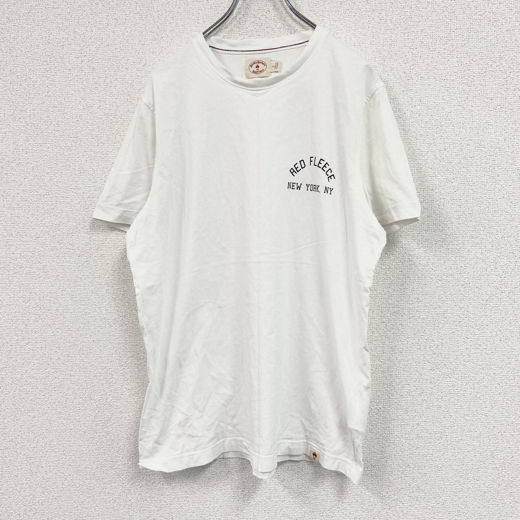 Brooks Brothers　ブルックスブラザーズ　Red Fleece　半袖ワンポイントプリントＴシャツ　アーチプリント　白　ホワイト　Lサイズ