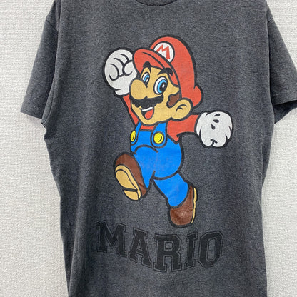 MARIO　スーパーマリオブラザーズ　マリオ　半袖プリントTシャツ　ダークグレー