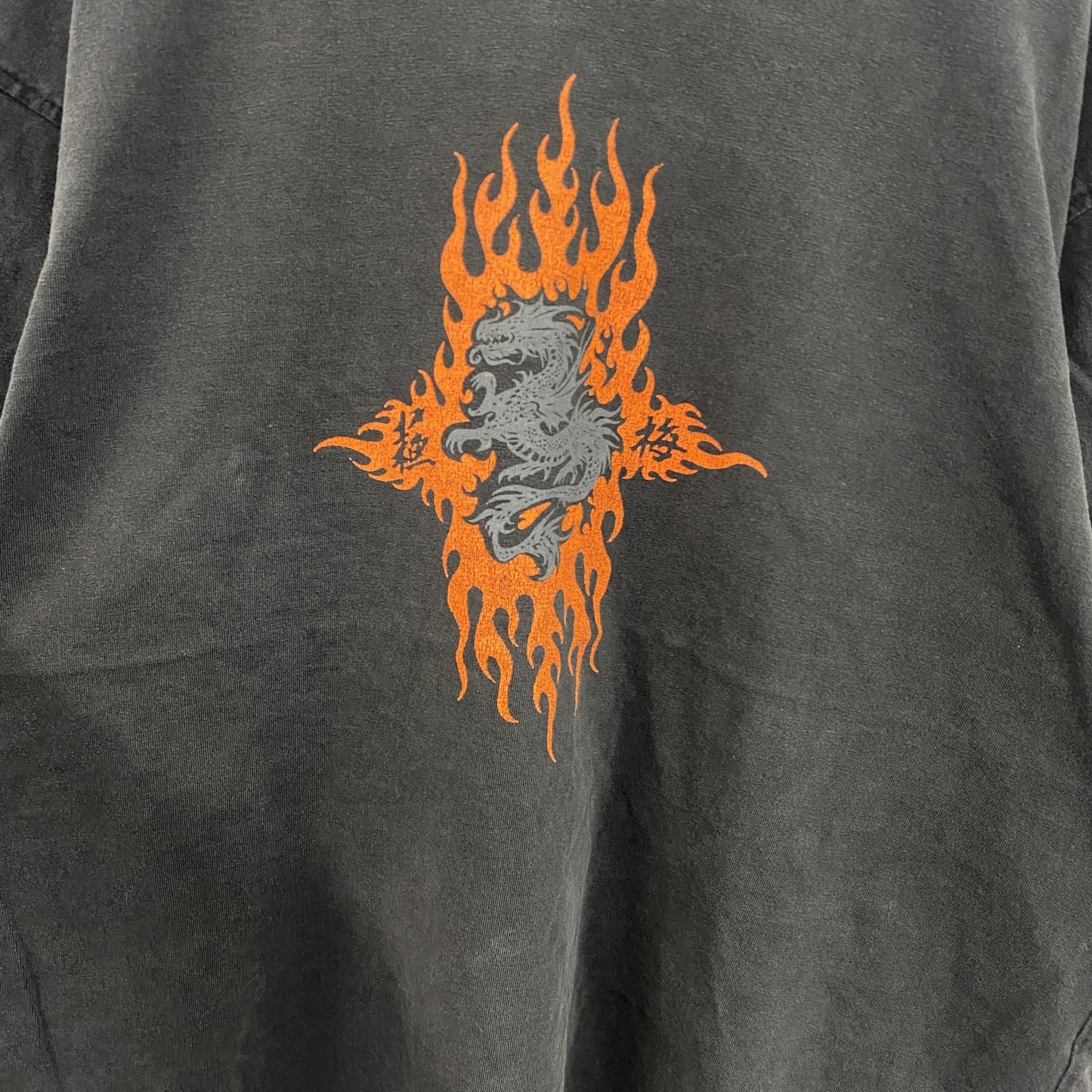 ～00s　半袖プリントTシャツ　龍　ドラゴン　ヴィンテージ　黒　ブラック　