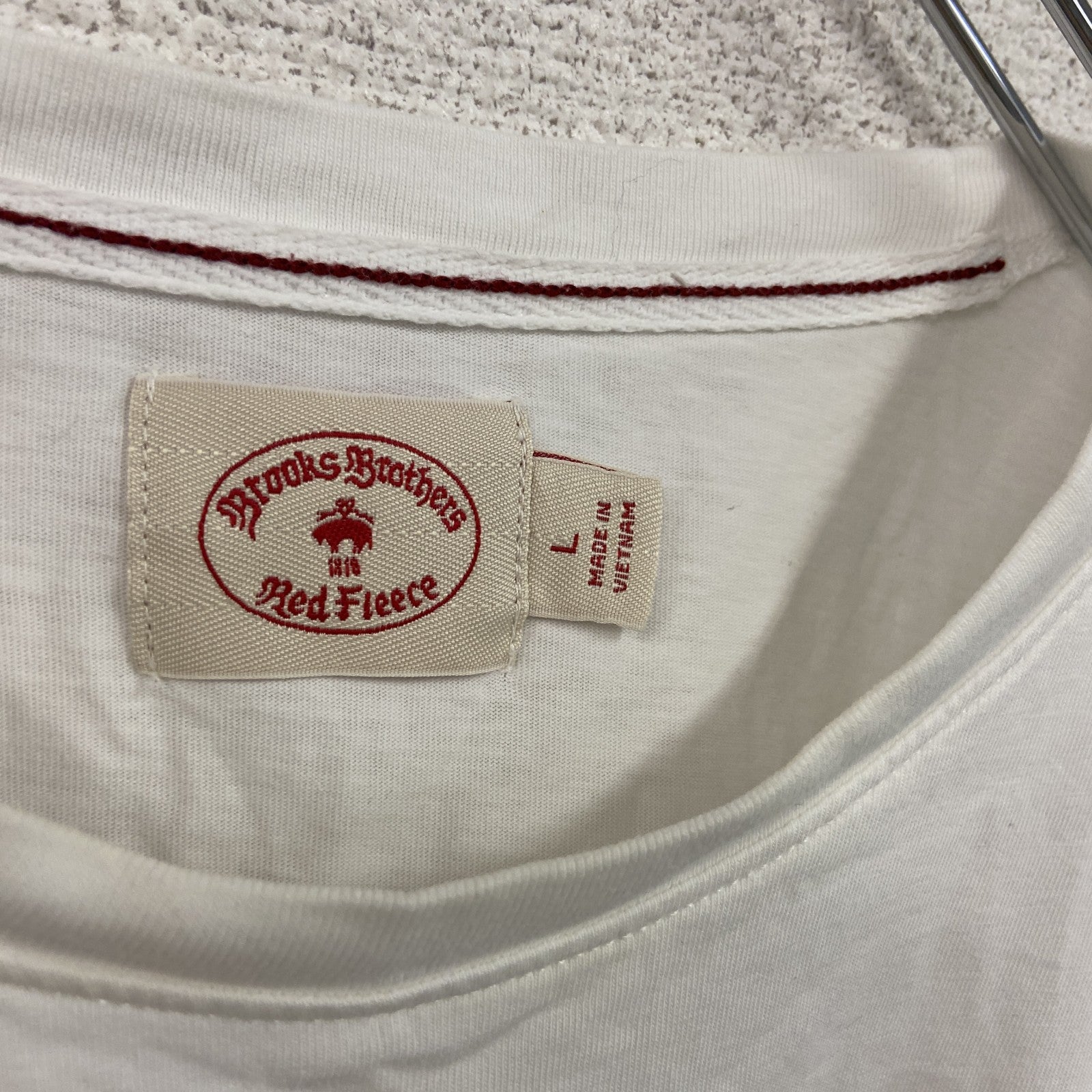 Brooks Brothers　ブルックスブラザーズ　半袖ワンポイントプリントＴシャツ　白　ホワイト　Lサイズ