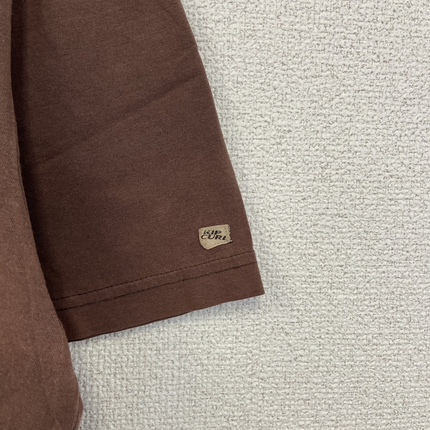 古着 used　RIP CURL　半袖プリントＴシャツ　フォルクスワーゲン　ワーゲンバス　クルーネック　レトロ　茶色　Lサイズ