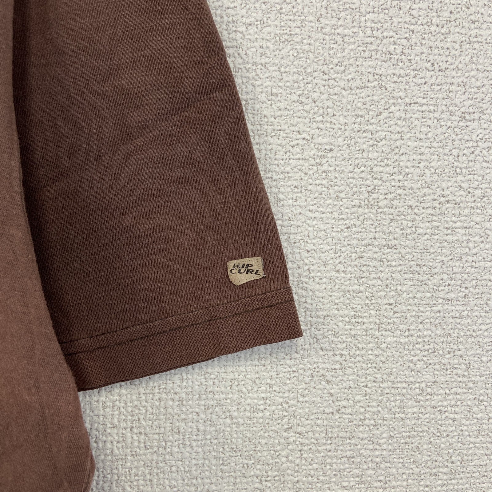 古着 used　RIP CURL　半袖プリントＴシャツ　フォルクスワーゲン　ワーゲンバス　クルーネック　レトロ　茶色　Lサイズ