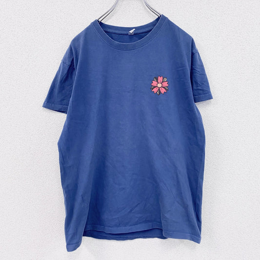 Pampling　パンプリング　半袖Tシャツ　漢字プリント　タトゥー　青　ブルー　Lサイズ