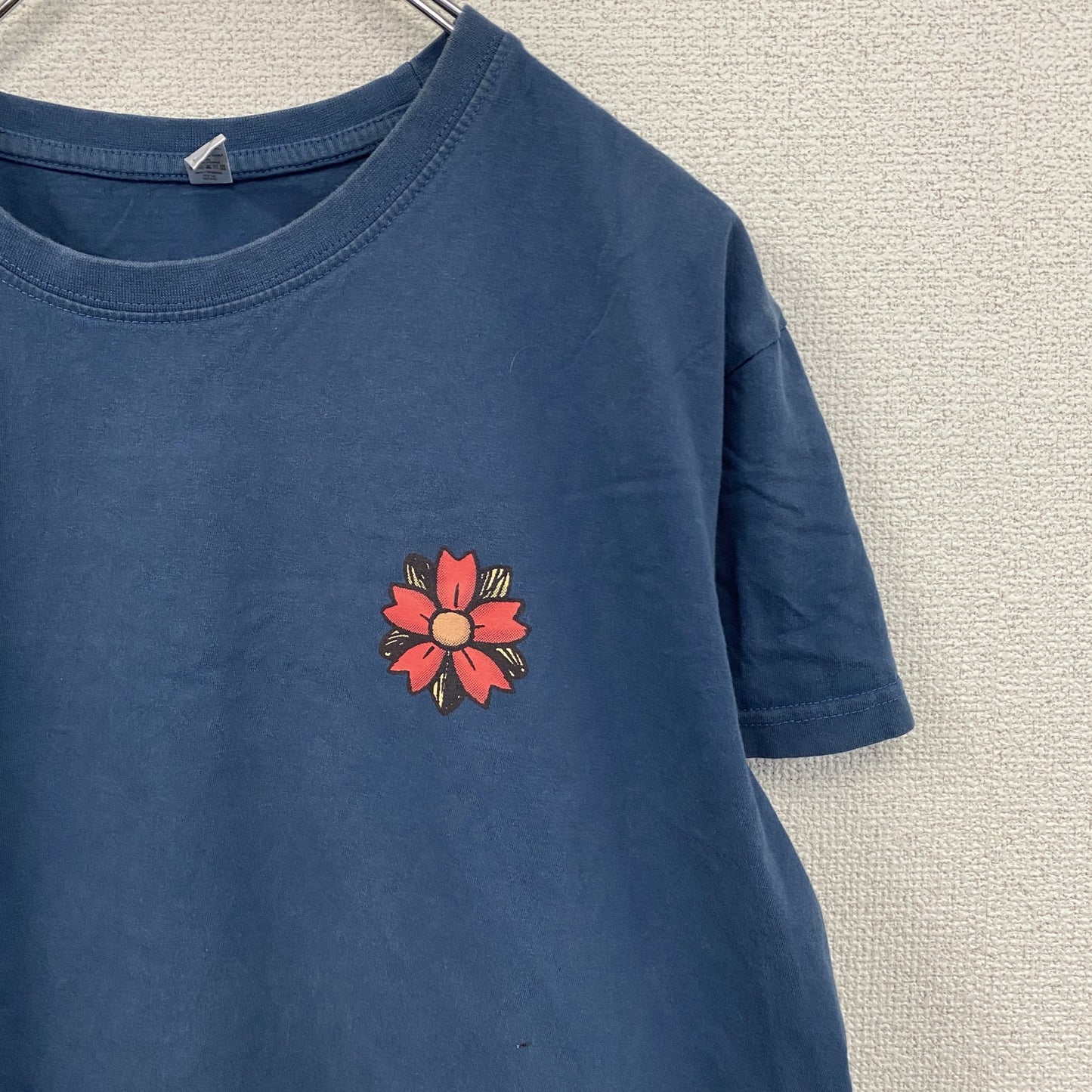 Pampling　パンプリング　半袖Tシャツ　漢字プリント　タトゥー　青　ブルー　Lサイズ