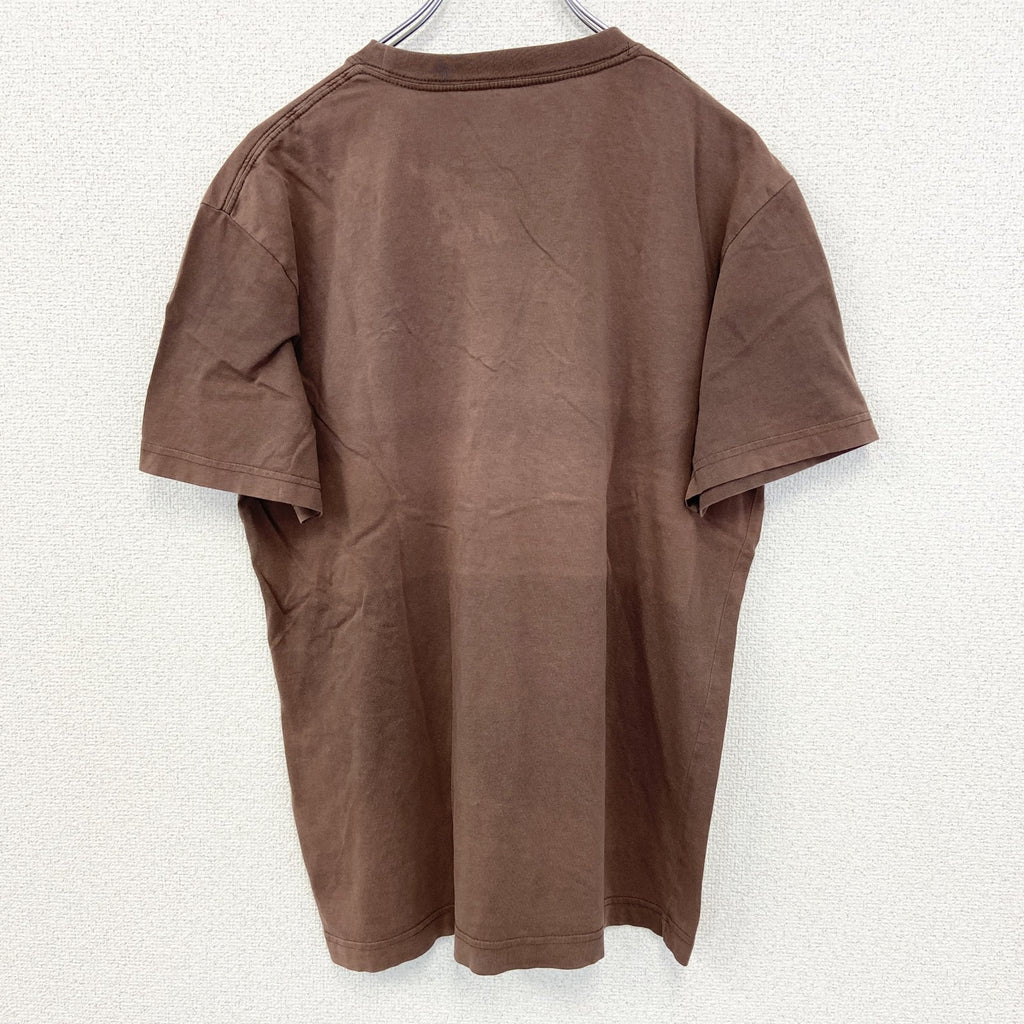 古着 used　RIP CURL　半袖プリントＴシャツ　フォルクスワーゲン　ワーゲンバス　クルーネック　レトロ　茶色　Lサイズ