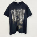 古着 used　FRUIT OF THE LOOM　半袖プリントTシャツ　カジュアル　春夏服　クルーネック　レトロ　黒　Mサイズ
