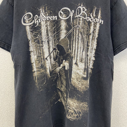 古着 used　FRUIT OF THE LOOM　半袖プリントTシャツ　カジュアル　春夏服　クルーネック　レトロ　黒　Mサイズ