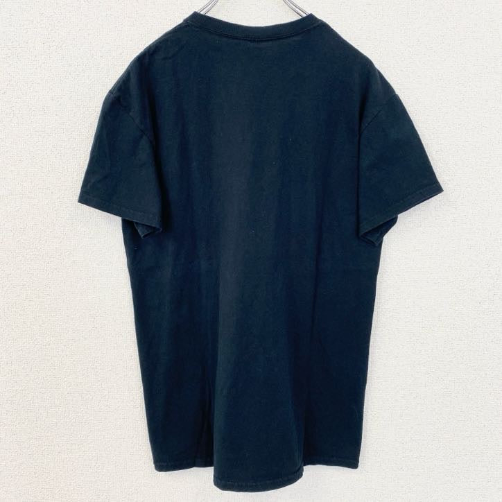 古着 used　GILDAN　ギルダン　半袖英字プリントTシャツ　STEAK WINES　アメリカ　黒　ブラック　Mサイズ