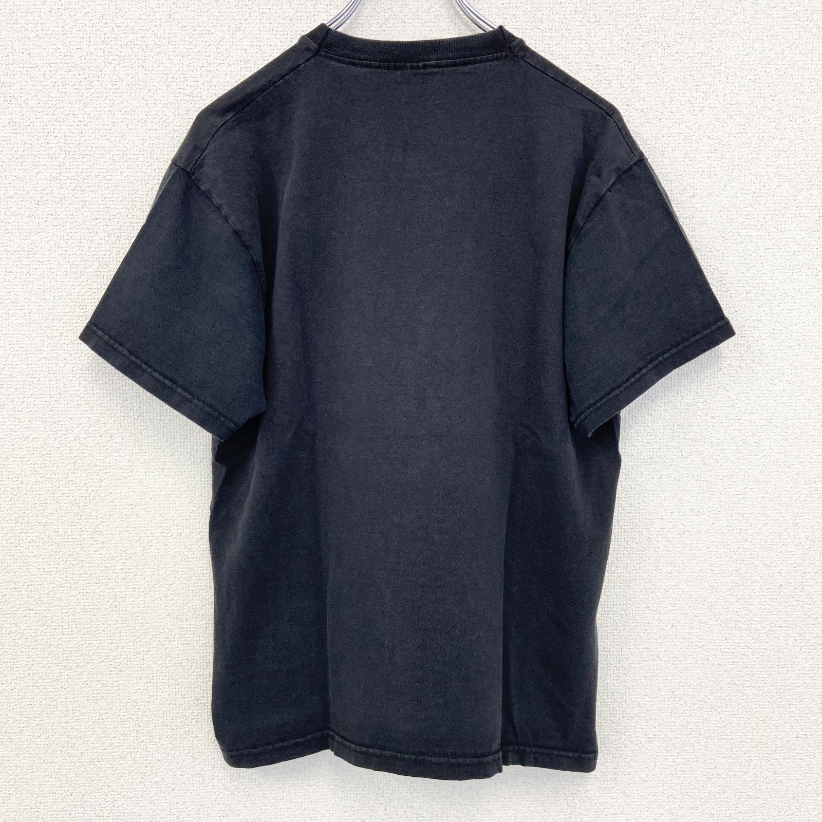 古着 used　FRUIT OF THE LOOM　半袖プリントTシャツ　カジュアル　春夏服　クルーネック　レトロ　黒　Mサイズ