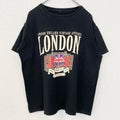 古着 used　半袖プリントTシャツ　LONDON　ロンドン　イギリス国旗　黒　ブラック　ヴィンテージ　レトロデザイン