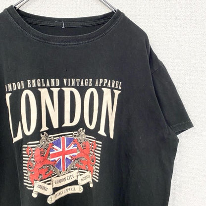 古着 used　半袖プリントTシャツ　LONDON　ロンドン　イギリス国旗　黒　ブラック　ヴィンテージ　レトロデザイン