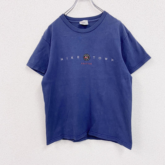 90s　NIKE　ナイキ　NIKE TOWN　半袖プリントTシャツ　ヴィンテージ　紺　ネイビー　Sサイズ