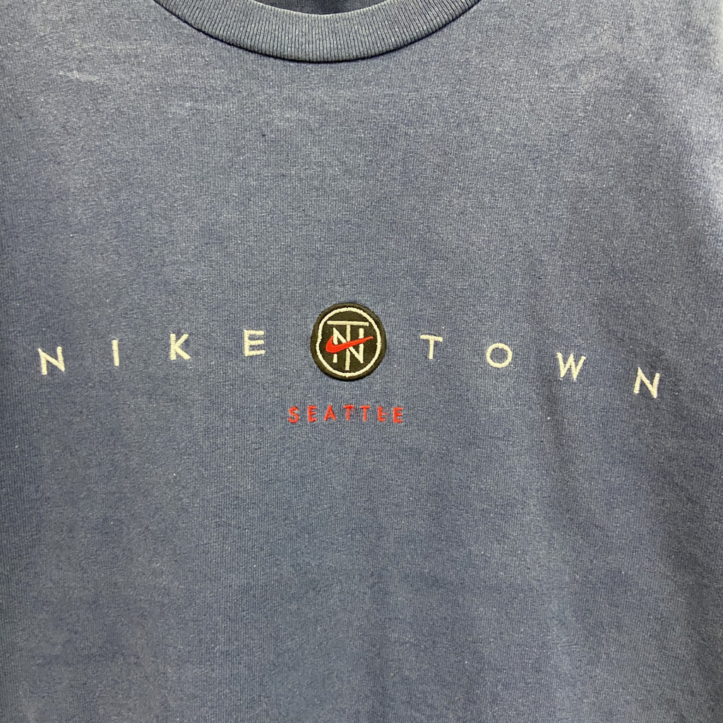 90s　NIKE　ナイキ　NIKE TOWN　半袖プリントTシャツ　ヴィンテージ　紺　ネイビー　Sサイズ
