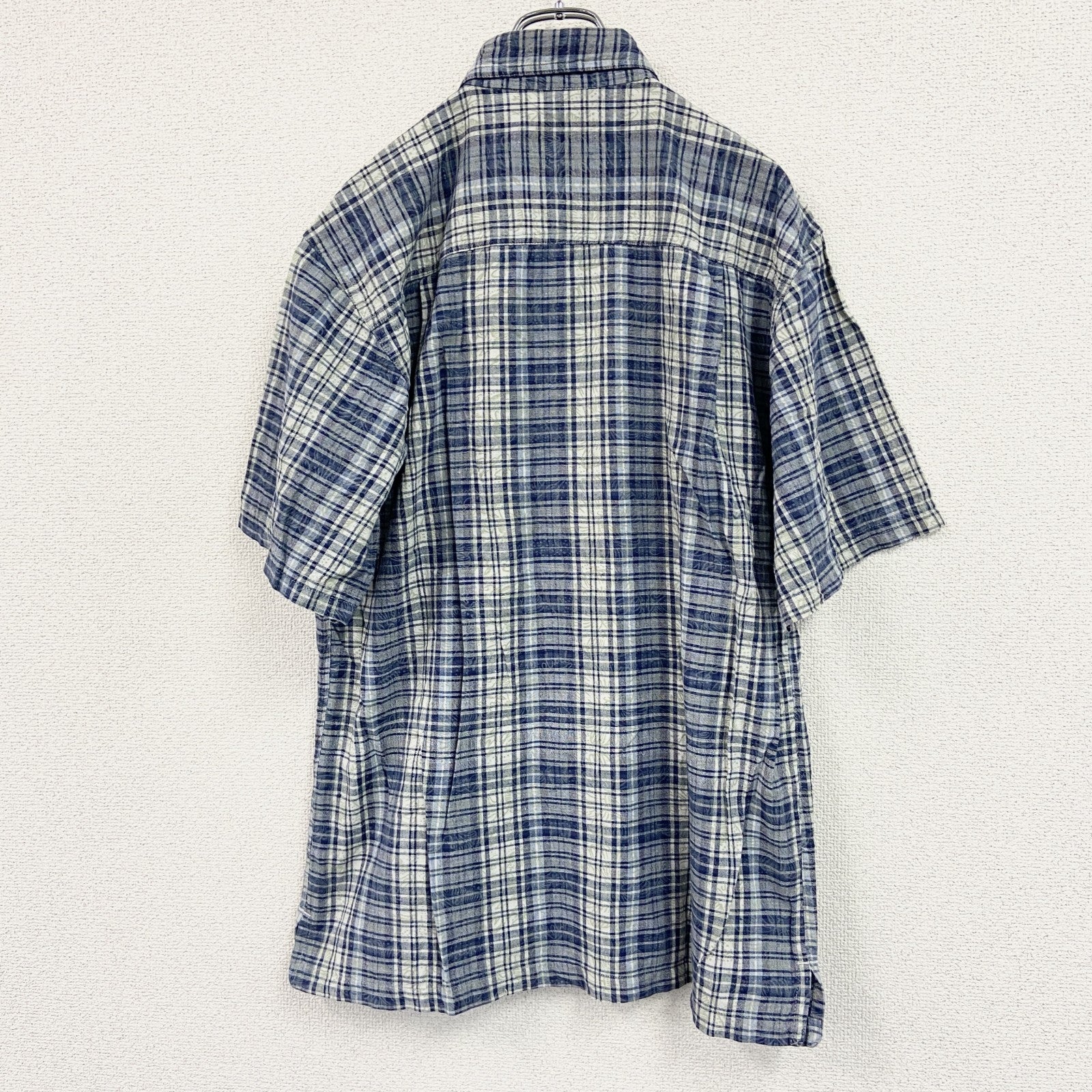 RIP CURL　リップカール　半袖シャツ　総柄　チェック柄　青　ブルー　Pサイズ