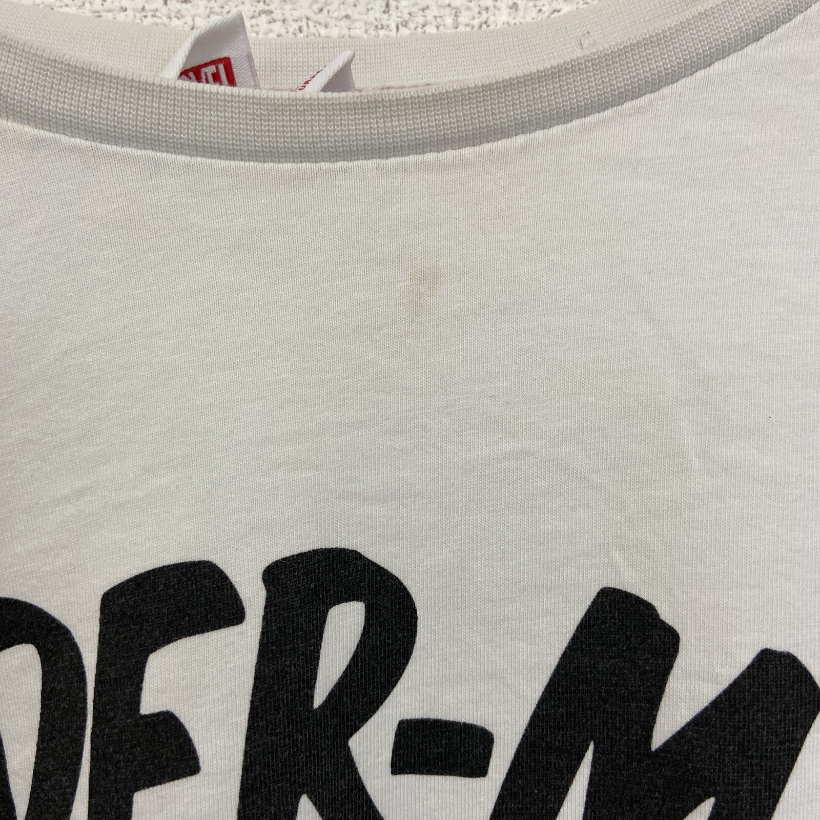 古着 used　MARVEL　マーベル コミック　オリジナル半袖プリントTシャツ　スパイダーマン　クルーネック　白　2XLサイズ
