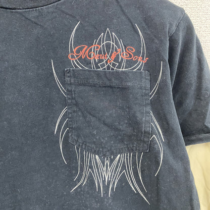 長袖Tシャツ/ロンT　フェイクレイヤード　バイカラー　黒　ブラック　アイボリー　XXL⁽13－14⁾サイズ