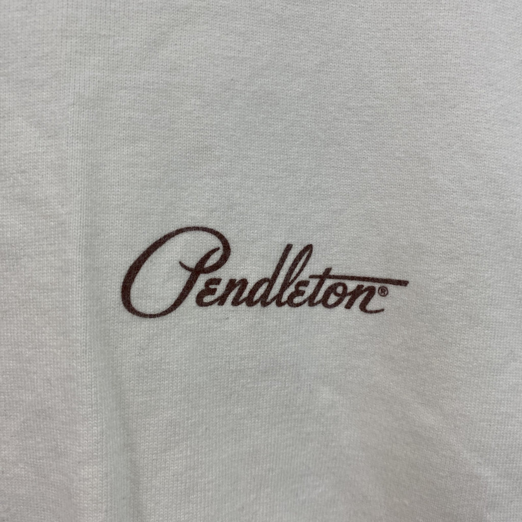 PENDLETON　ペンドルトン　半袖プリントTシャツ　シングルステッチ　ネイティブアメリカン柄　白　ホワイト　Lサイズ
