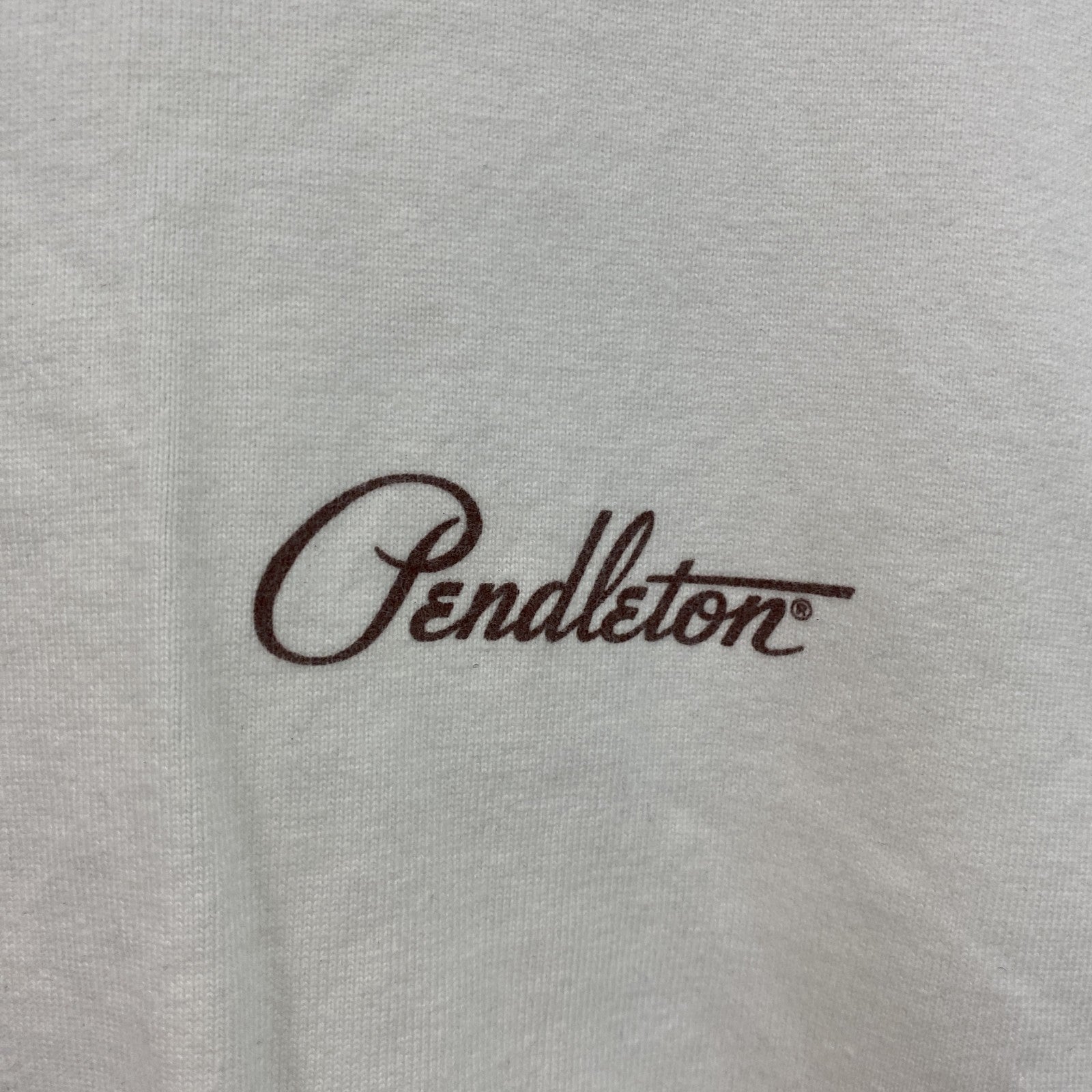 PENDLETON　ペンドルトン　半袖プリントTシャツ　シングルステッチ　ネイティブアメリカン柄　白　ホワイト　Lサイズ