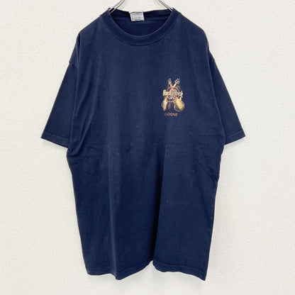 古着 used　Hard Rock CAFE 　半袖プリントビッグTシャツ　レストラン　クルーネック　ネイビー　紺　XLサイズ