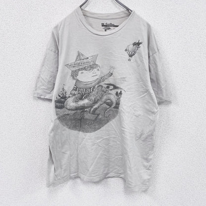 Threadless　スレッドレス　ロジェリオプール　半袖プリントイラストTシャツ　クルーネック　灰色　グレー　Lサイズ