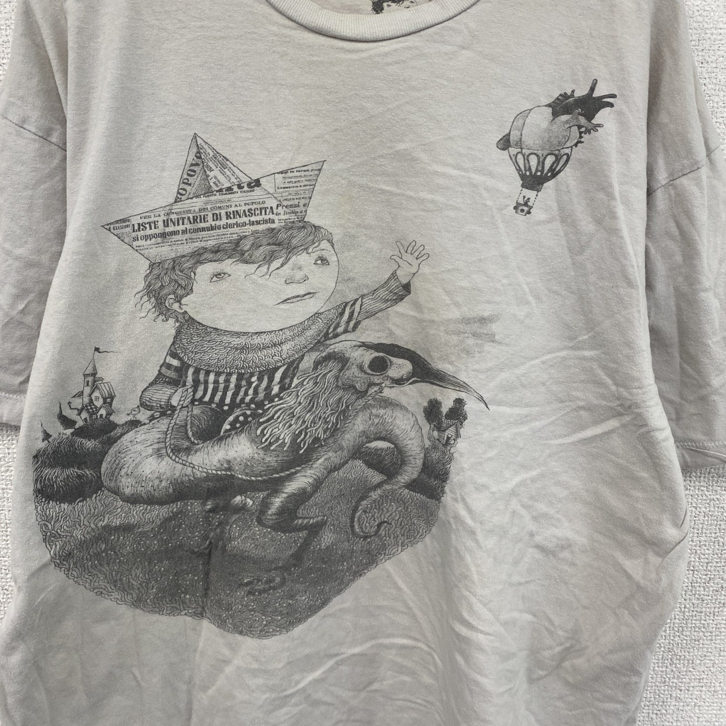 Threadless　スレッドレス　ロジェリオプール　半袖プリントイラストTシャツ　クルーネック　灰色　グレー　Lサイズ