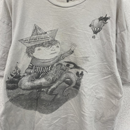 Threadless　スレッドレス　ロジェリオプール　半袖プリントイラストTシャツ　クルーネック　灰色　グレー　Lサイズ