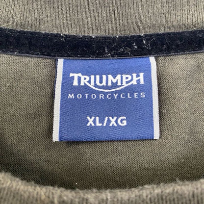 古着 used　TRIUMPH　トライアンフ　モーターサイクル　半袖プリントTシャツ　バイク　レトロデザイン　XLサイズ